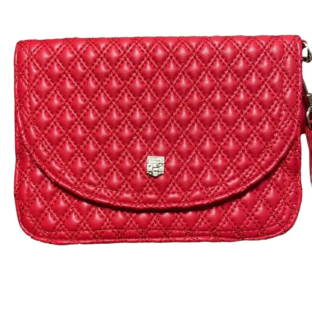 Vince Camuto Red Quilted Faux Leather Belt Bag Fanny Pack Purse Size XL VB503811